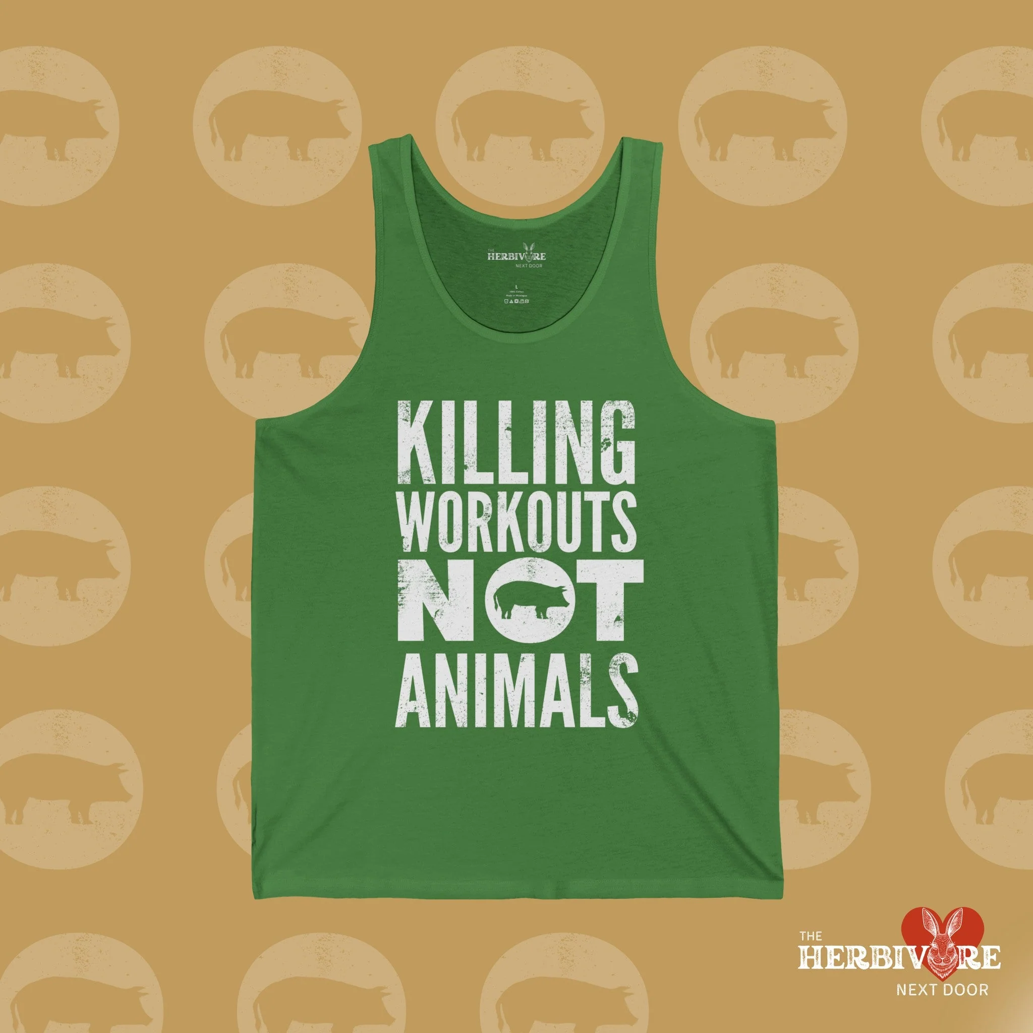 Killing Workouts Not Animals! - Unisex Jersey Tank - Image 3