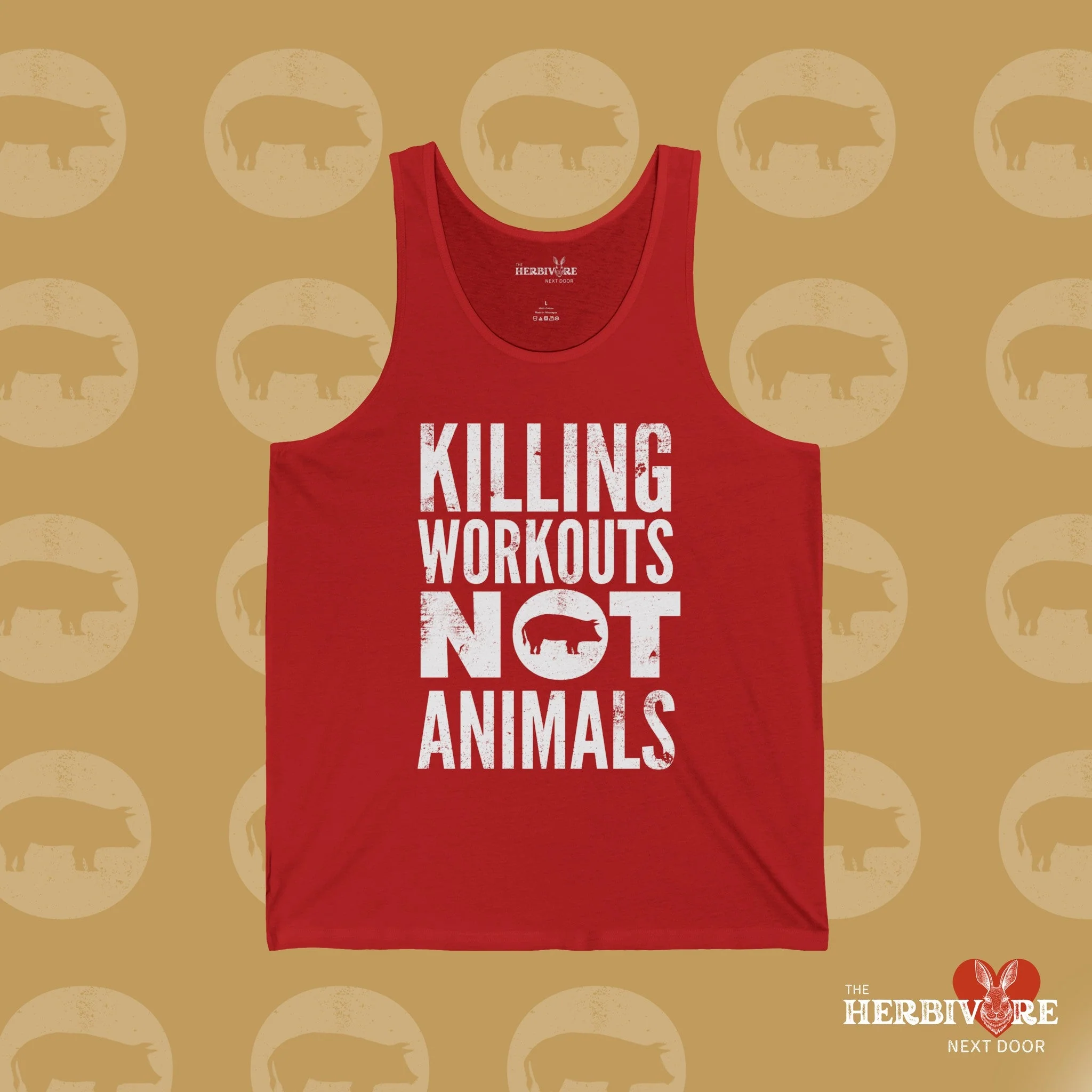 Killing Workouts Not Animals! - Unisex Jersey Tank - Image 4