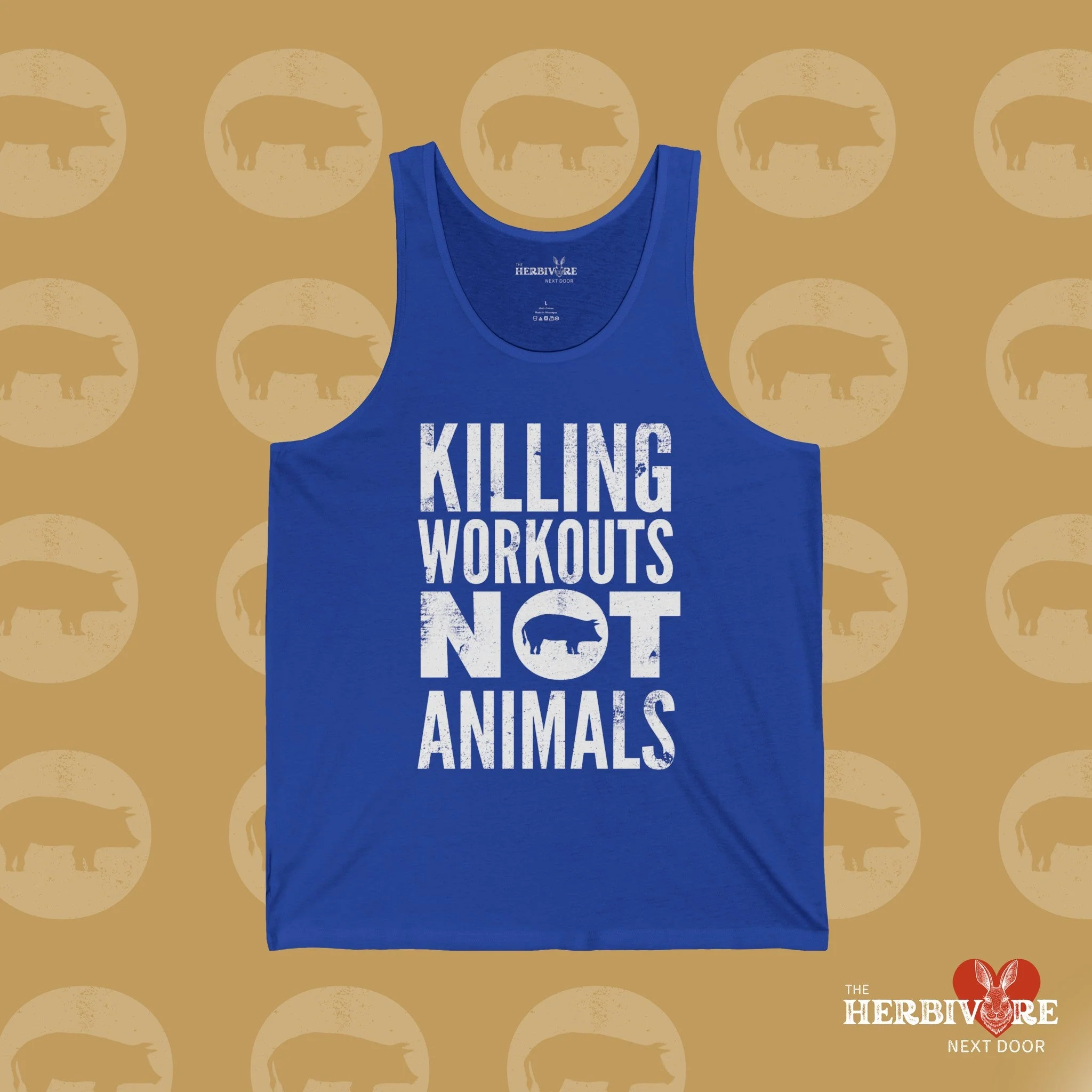 Killing Workouts Not Animals! - Unisex Jersey Tank - Image 5