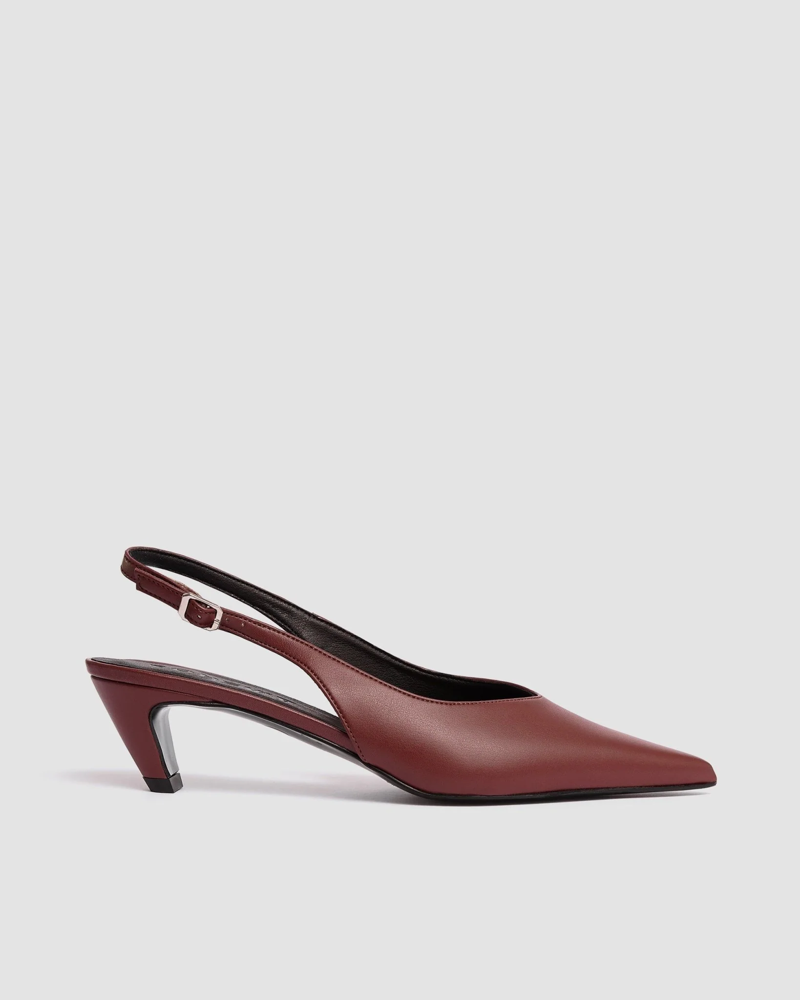 Kitten Heels Burgundy pointy toe pumps - Image 6