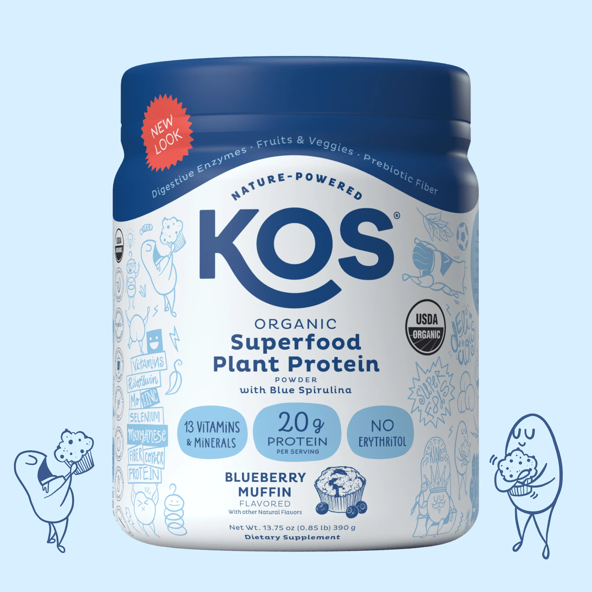 KOS Organic Plant Protein, Blueberry Muffin, 10 servings - Image 2