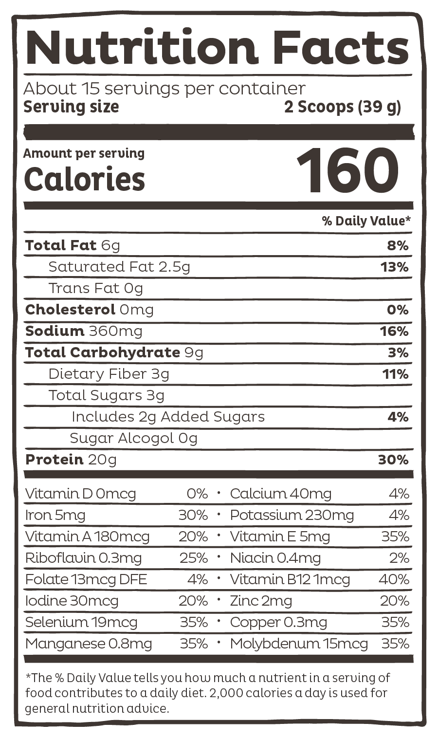 KOS Organic Plant Protein, Chocolate Peanut Butter, 15 Servings - Image 2