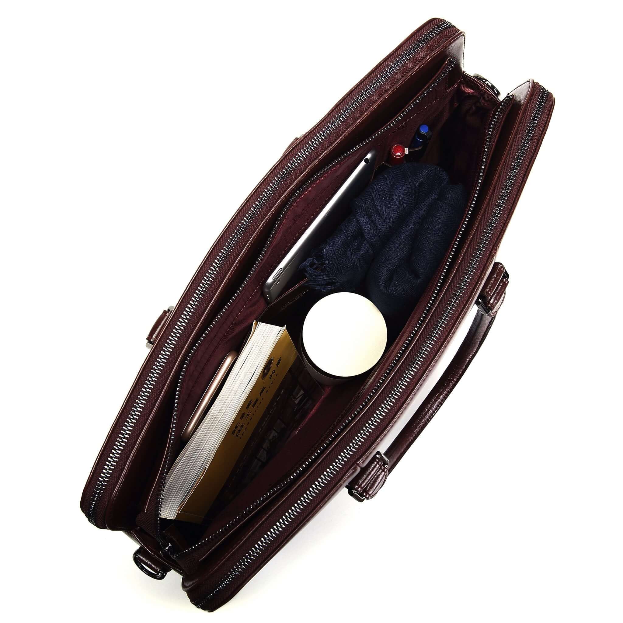 Large Classic Women's Vegan Briefcase 3 - Image 10