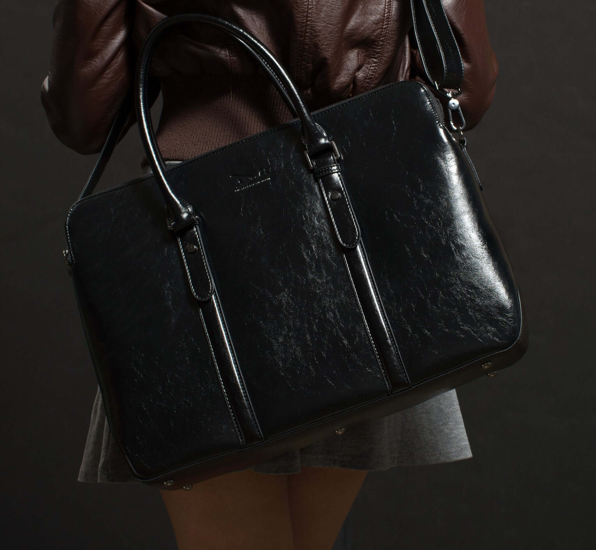Large Classic Women's Vegan Briefcase 3 - Image 4