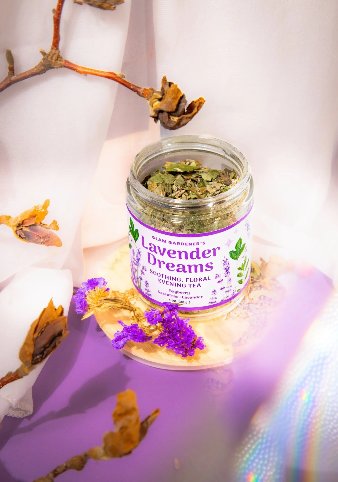 LAVENDER DREAMS • Soothing, floral evening looseleaf tea with Wildcrafted Sassafras, Bayberry & Organic Lavender - Image 4