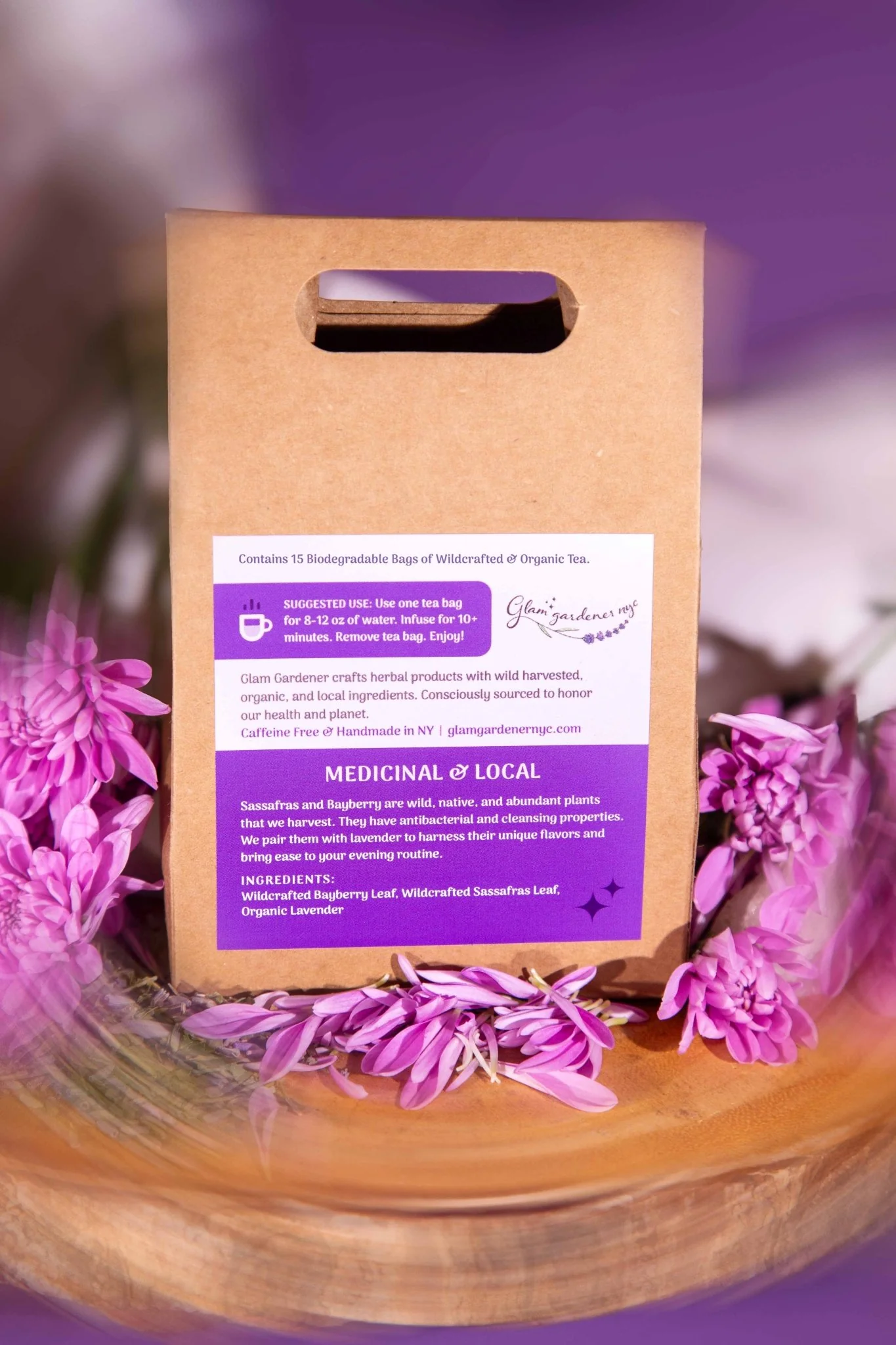 LAVENDER DREAMS • Soothing, floral evening pre-bagged tea with Wildcrafted Sassafras, Bayberry & Organic Lavender - Image 3