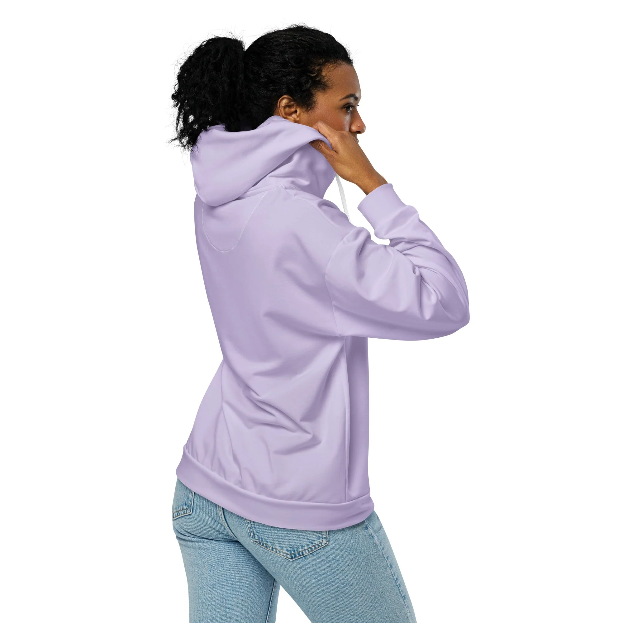 Lavender Sustainable Hoodie, Women's Zip Up - Image 3