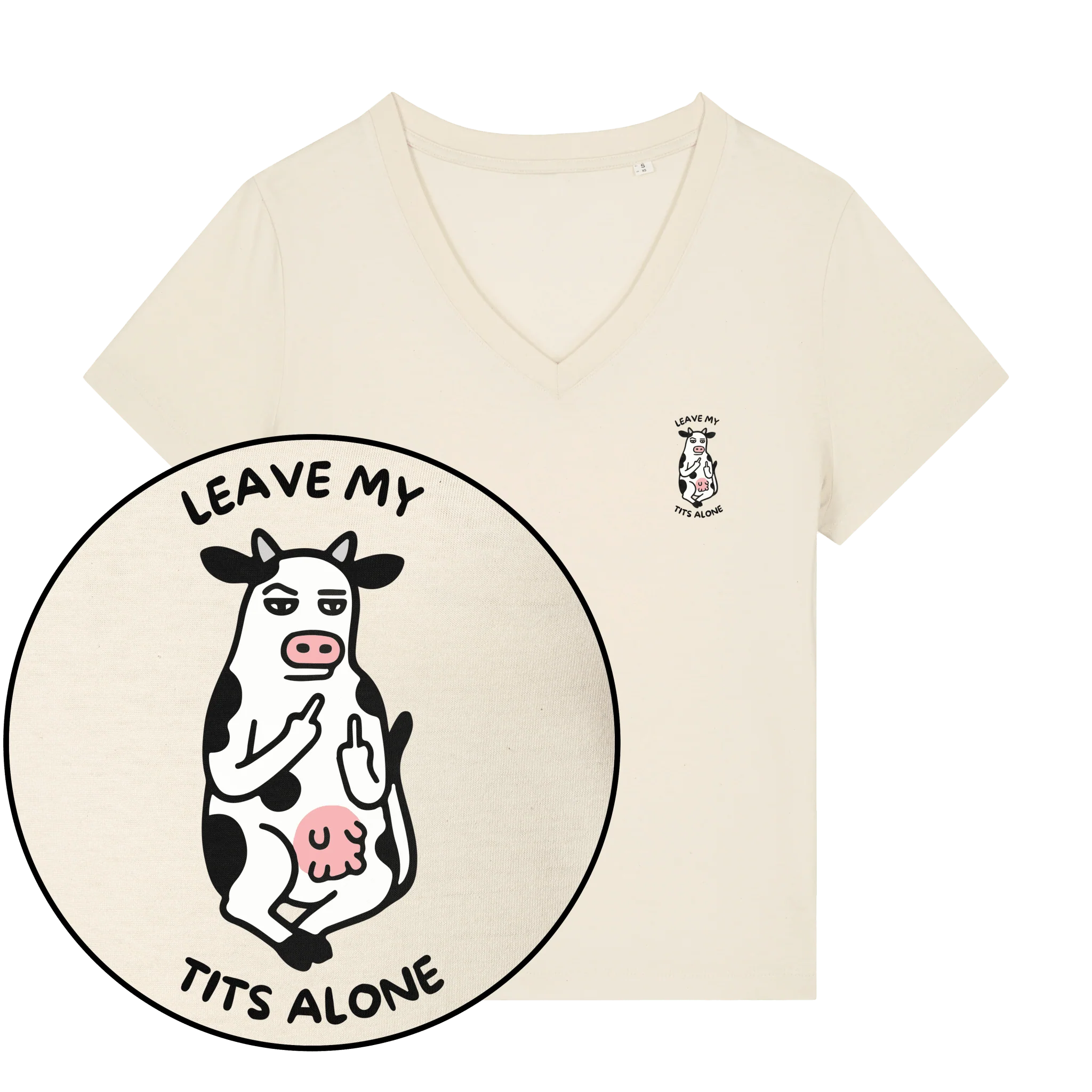 Leave My Tits Alone Women's V Neck T-Shirt - Image 2