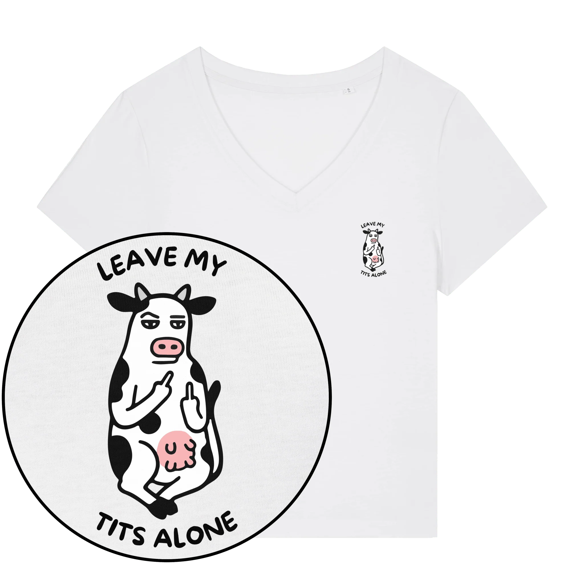 Leave My Tits Alone Women's V Neck T-Shirt - Image 3