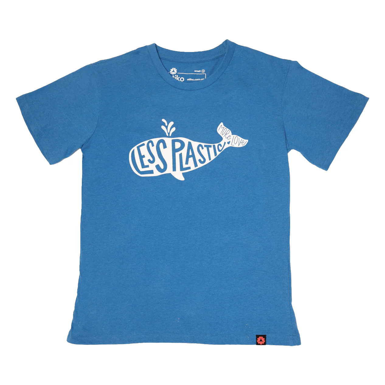 Less Plastic More Love Printed T-shirt, Unisex Blue Marle - Image 2