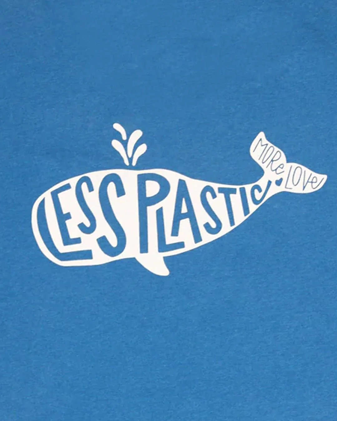 Less Plastic More Love Printed T-shirt, Unisex Blue Marle - Image 3
