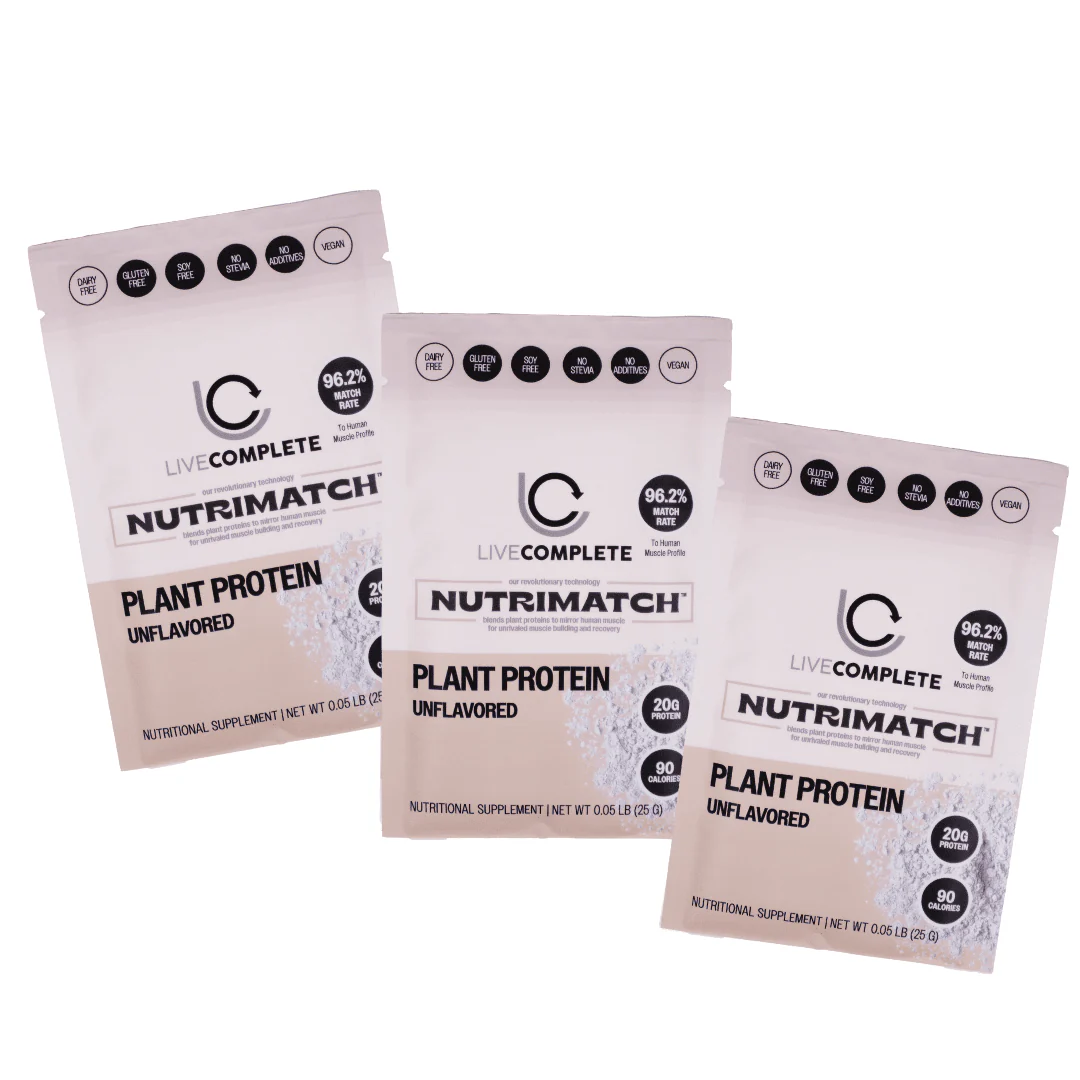 LiveComplete NutriMatch™ Plant Protein | Trial Pack | 3 Single Servings | Clean Plant Protein Powder with 96% Match Rate - Image 5