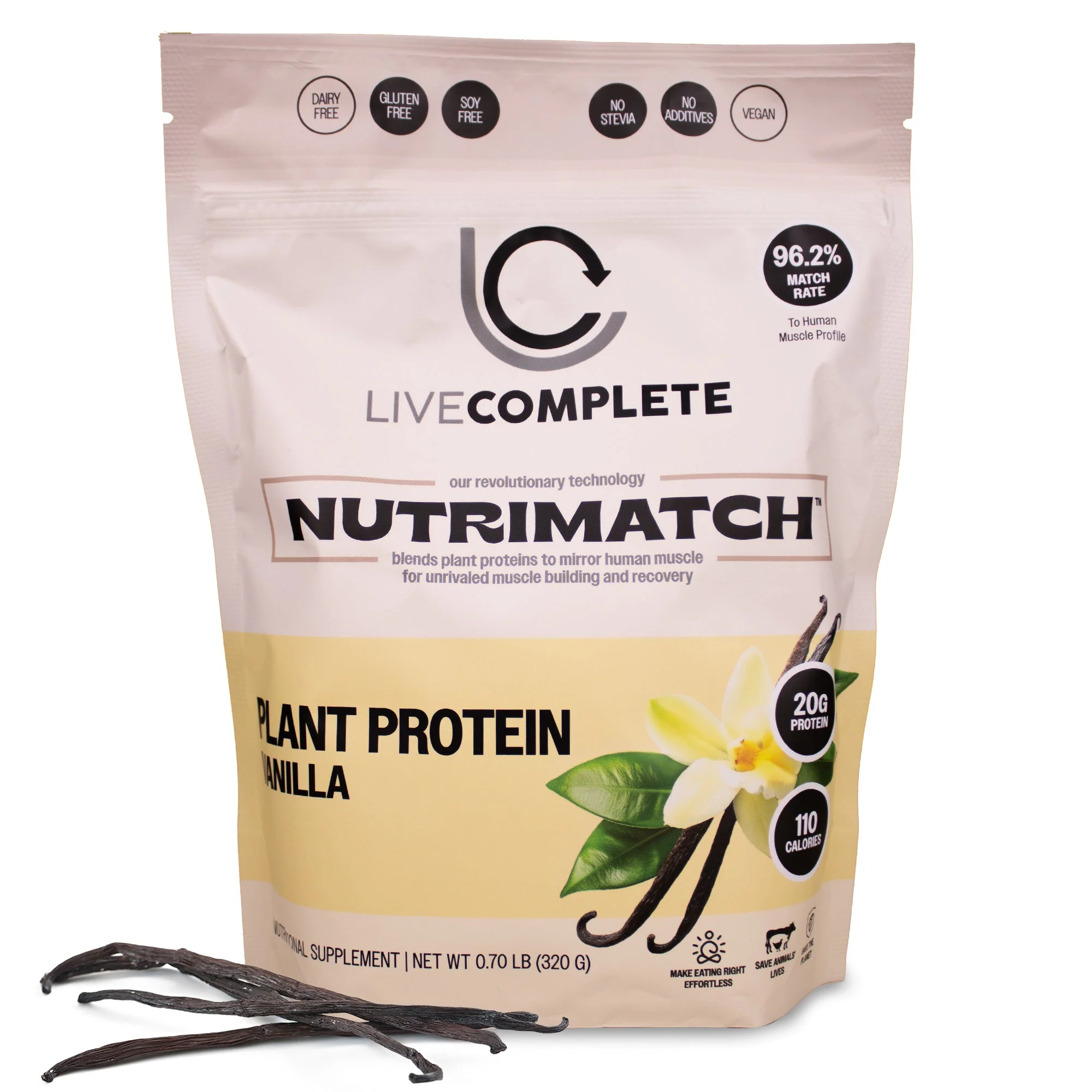 NutriMatch™ Vanilla Plant Protein Powder with 96% Match Rate | 10 Serving Bag - Image 5