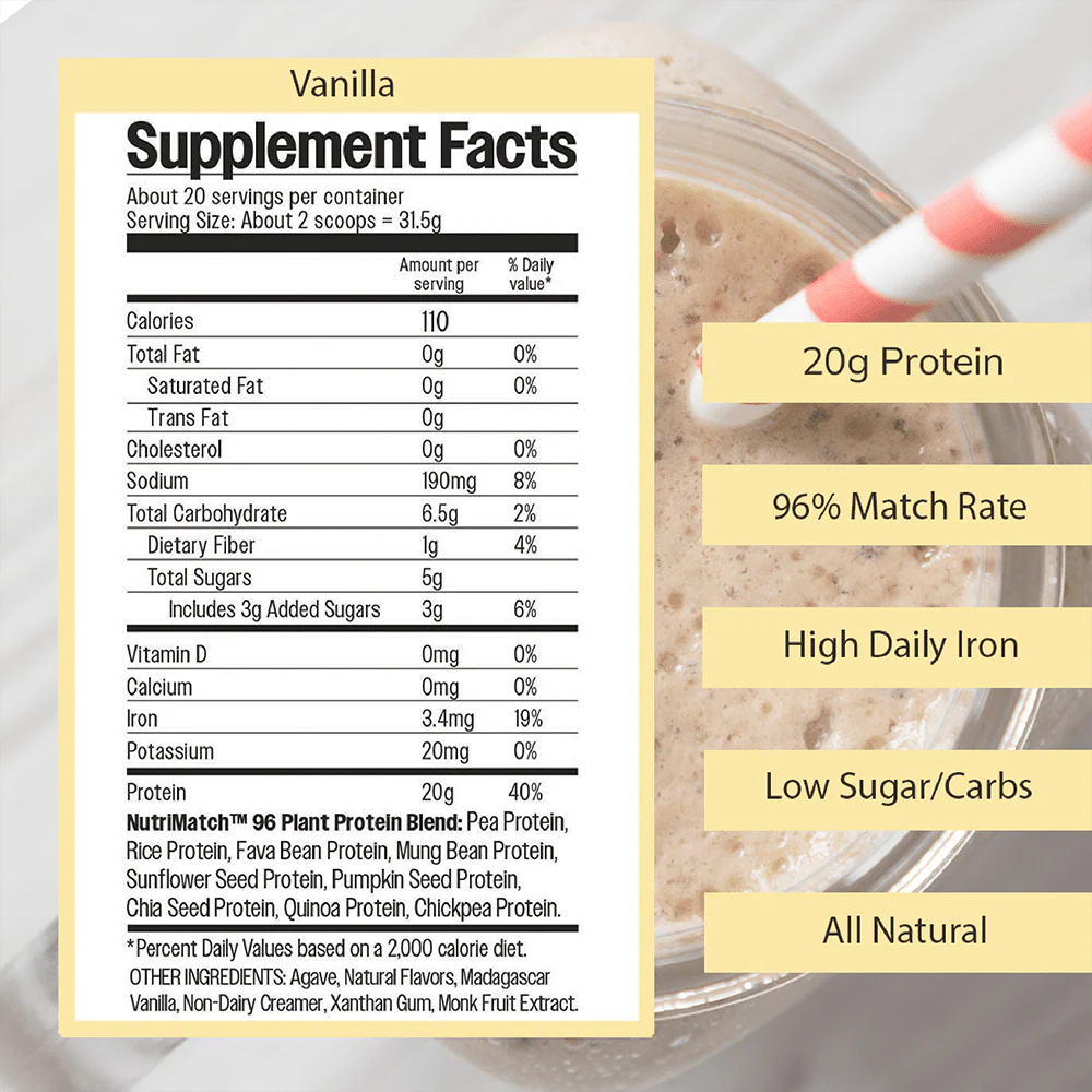 NutriMatch Vanilla Plant Protein Powder - Image 5