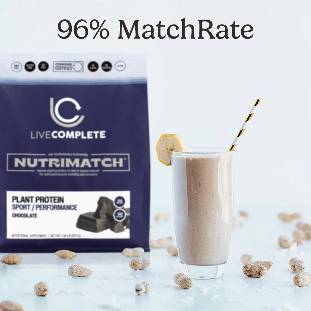 NutriMatch Plant Protein - Sport/Performance | Chocolate | 28g Clean Plant Protein with 96% Match Rate | No Stevia or Fake Sugars - Image 2