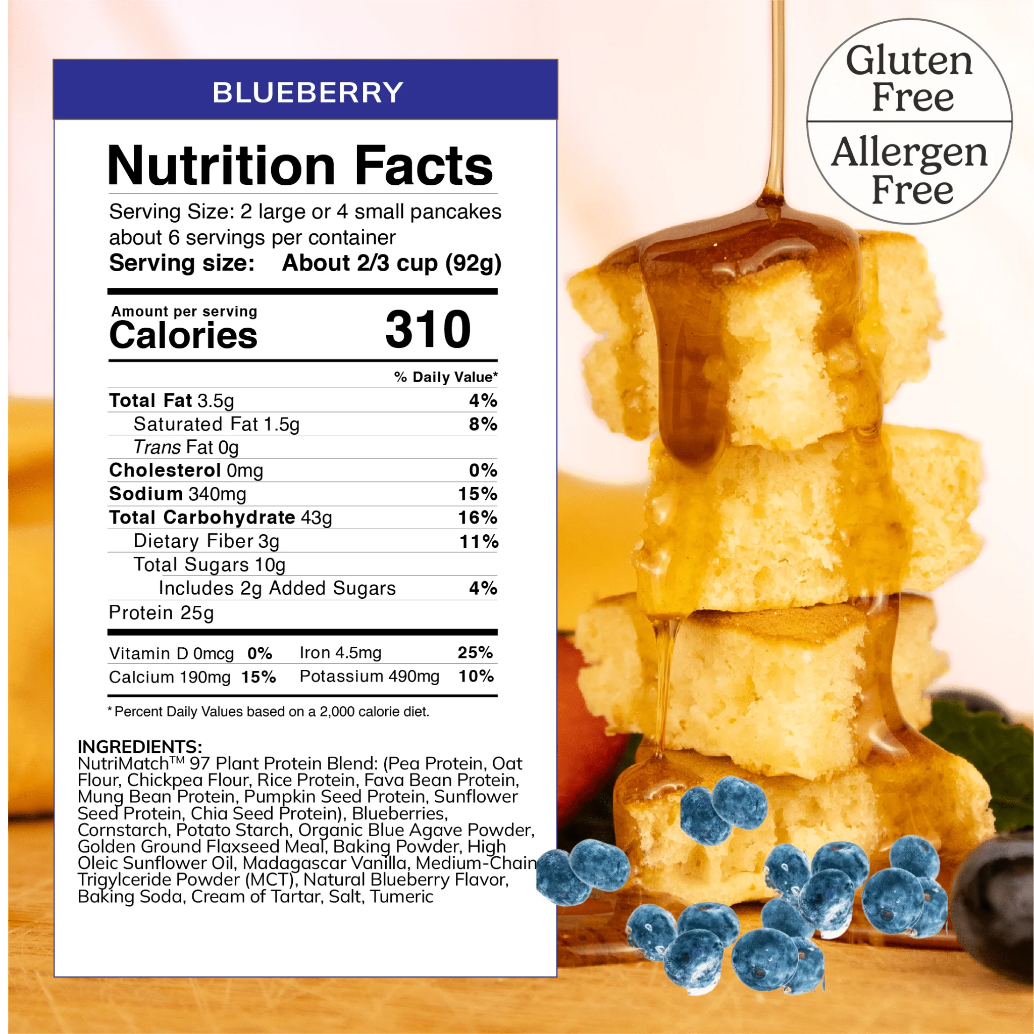 LiveComplete Pancake & Waffle Mix - Gluten & Allergen Free Blend - Blueberry - Image 7