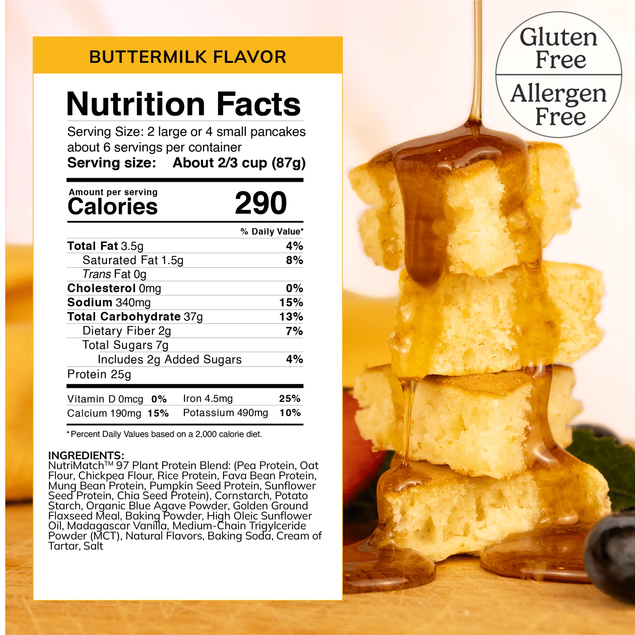 LiveComplete Pancake & Waffle Mix - Gluten & Allergen Free Blend - Buttermilk Flavor - Image 8