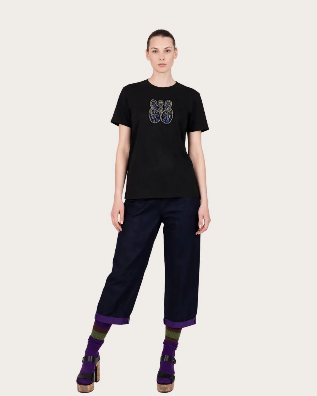 LO NEEL T-shirt Ocean Noir - Image 2