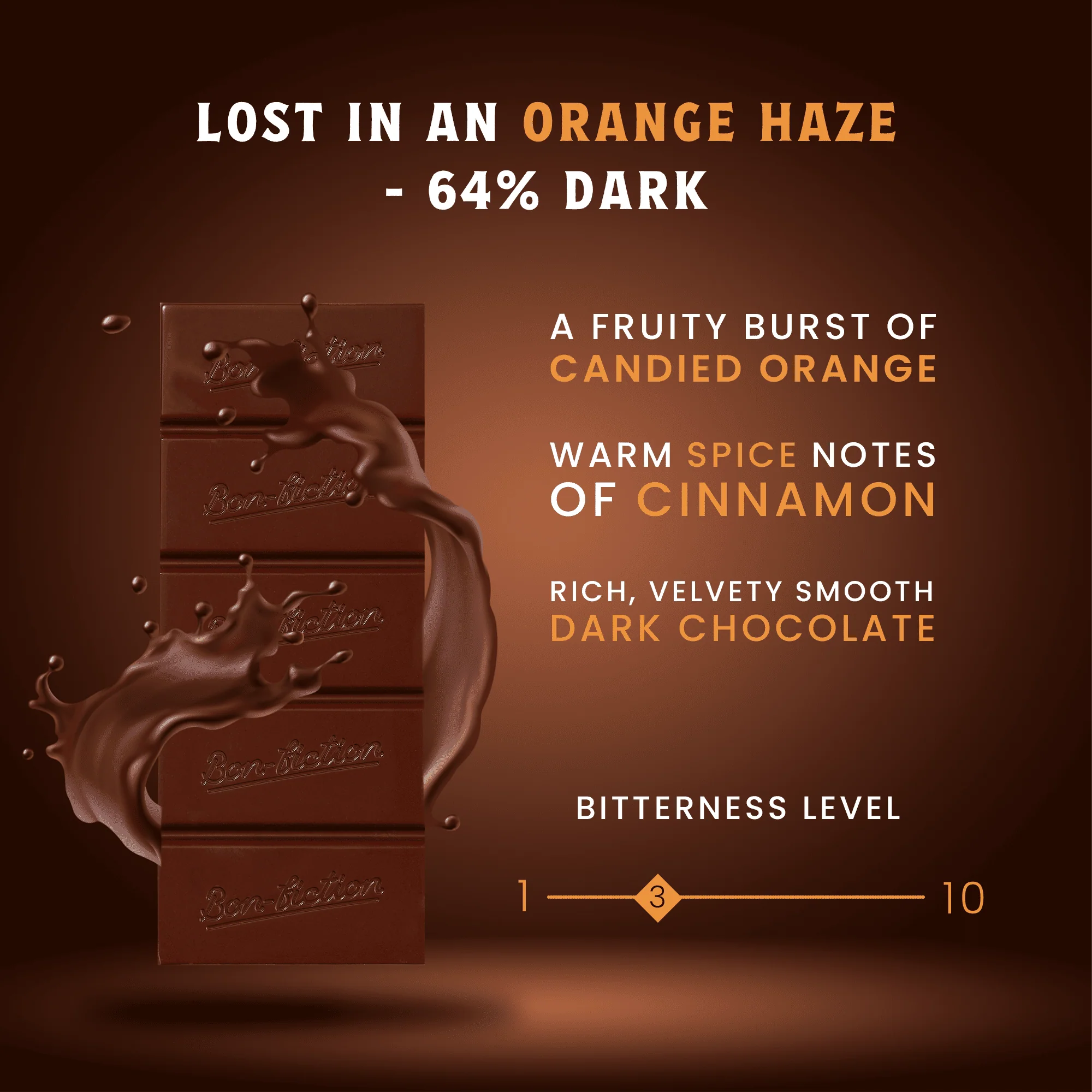 Lost In An Orange Haze - 64% Dark Orange Cinnamon Chocolate - Image 3