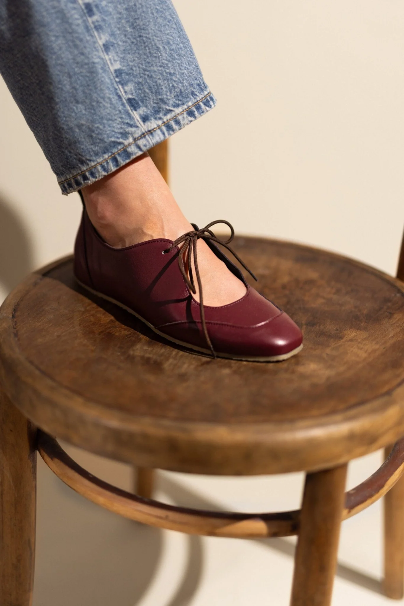 LOUISE (smooth burgundy) – vegan ballerina flats made from plant-based leather