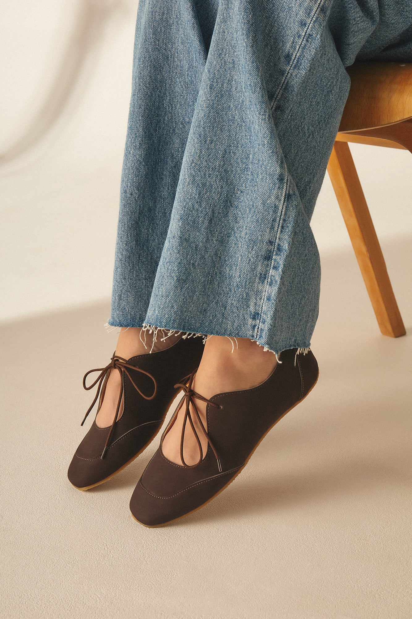 LOUISE (matte brown) – vegan ballerina flats made from plant-based leather - Image 2
