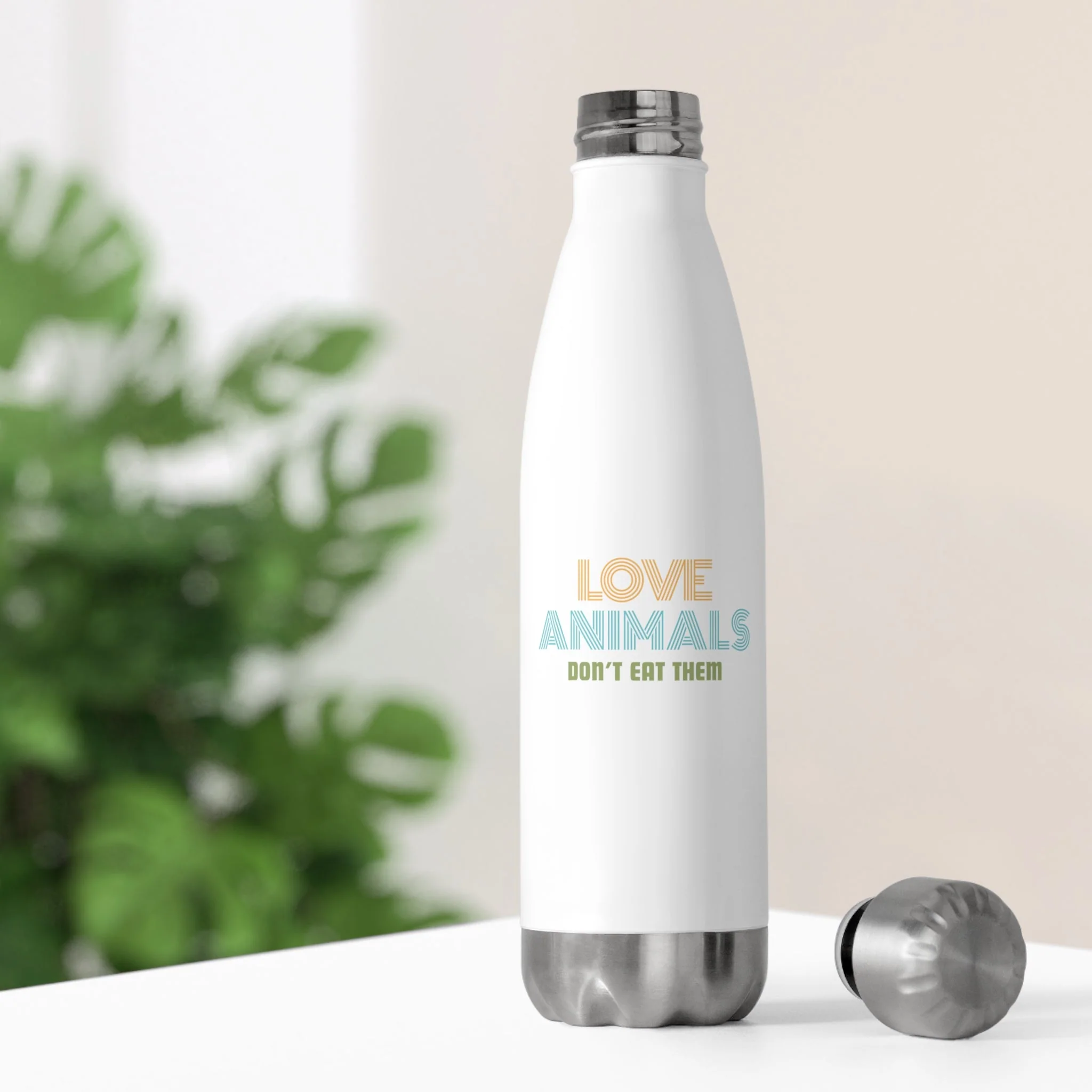 Love Animals, Don't Eat Them -  20oz Insulated Water Bottle - Image 6