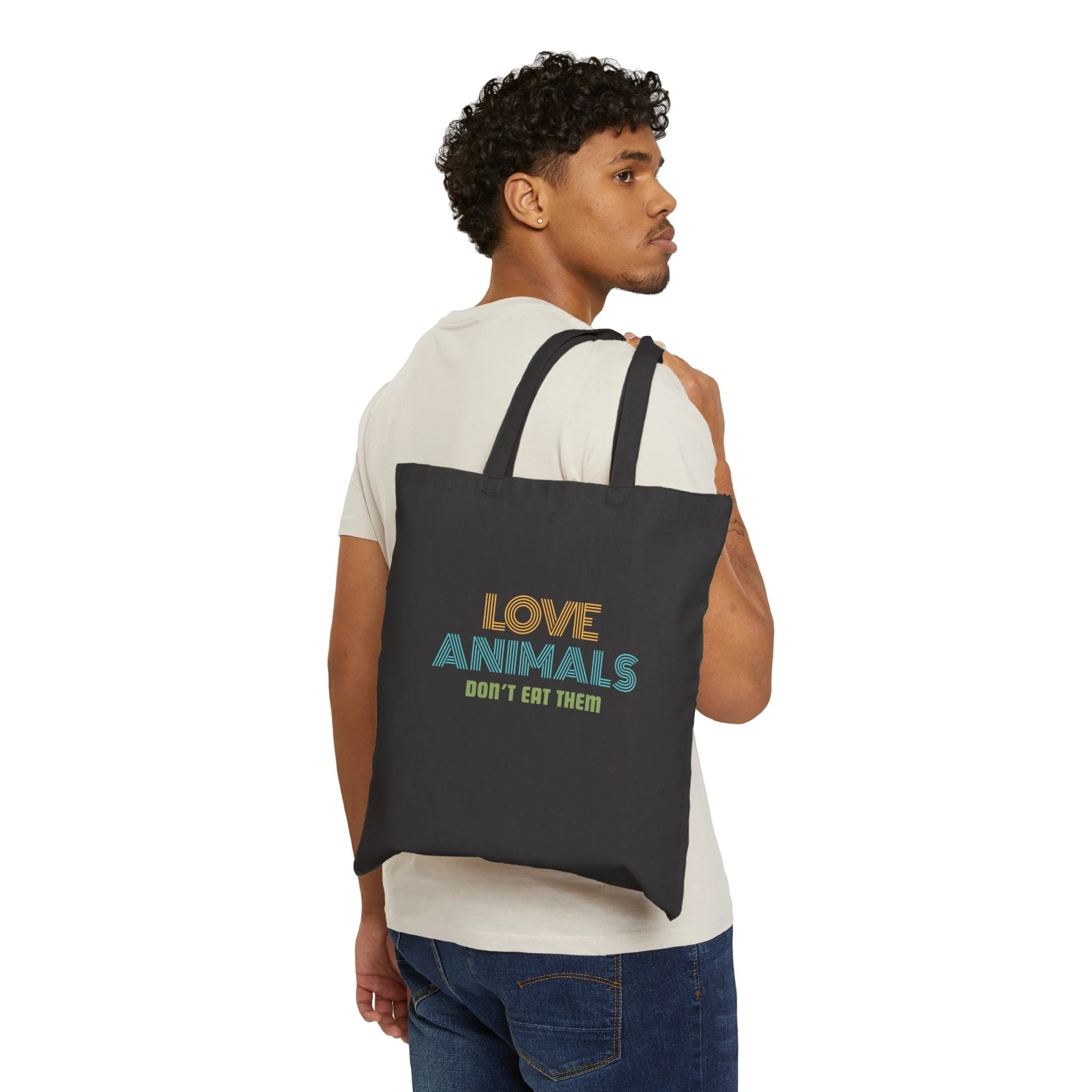 Love Animals, Don't Eat Them (Retro) - Tote Bag - Image 4