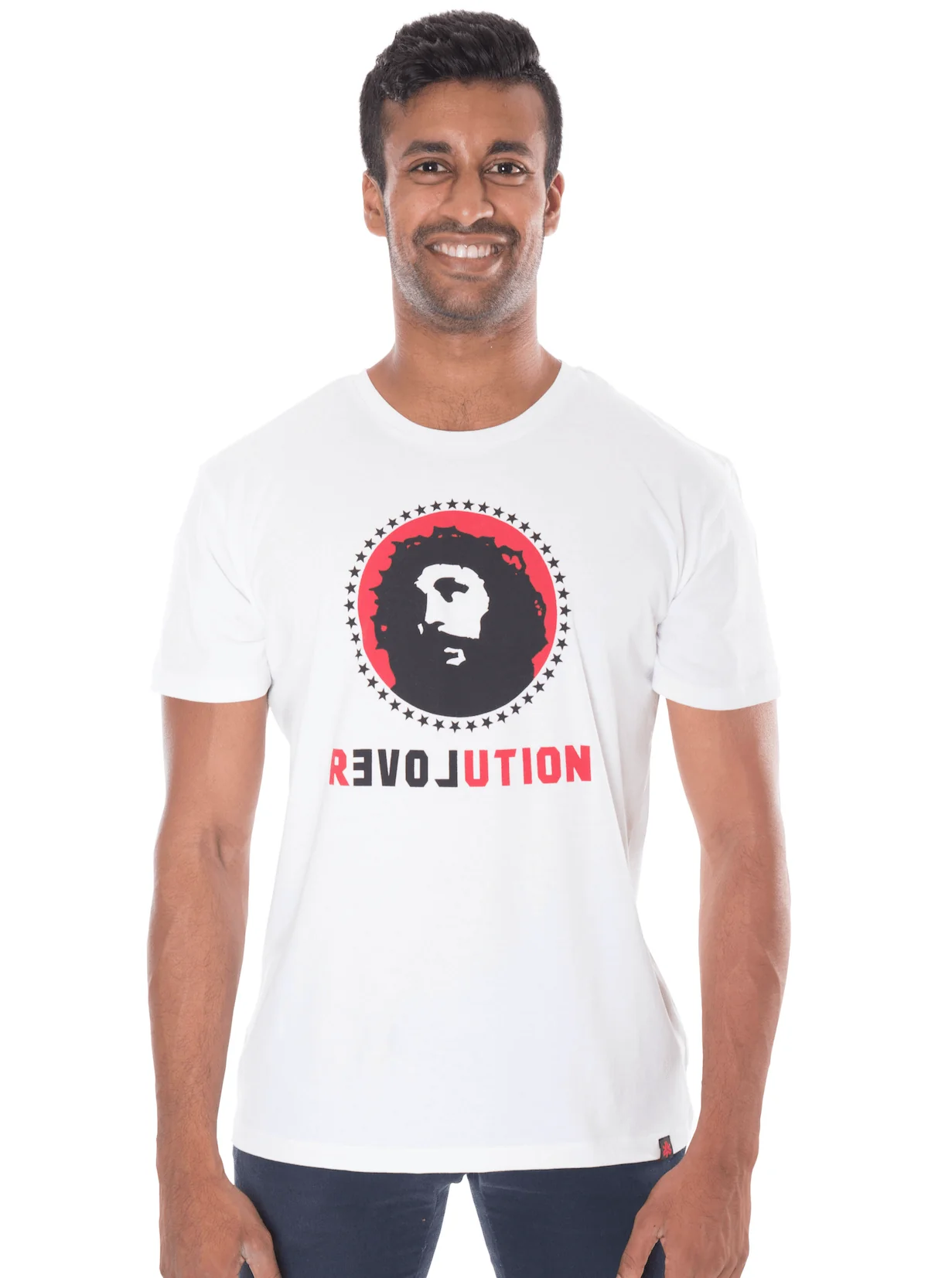 Love Revolution Printed T-shirt, Unisex White