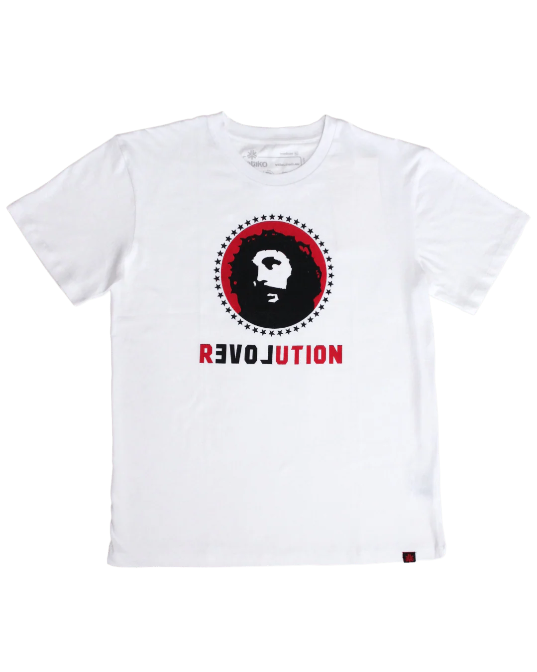 Love Revolution Printed T-shirt, Unisex White - Image 3