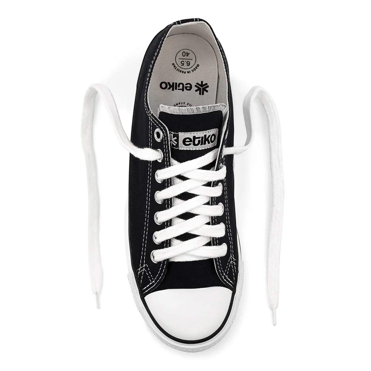 Low Cut Sneakers, Black & White - Image 7
