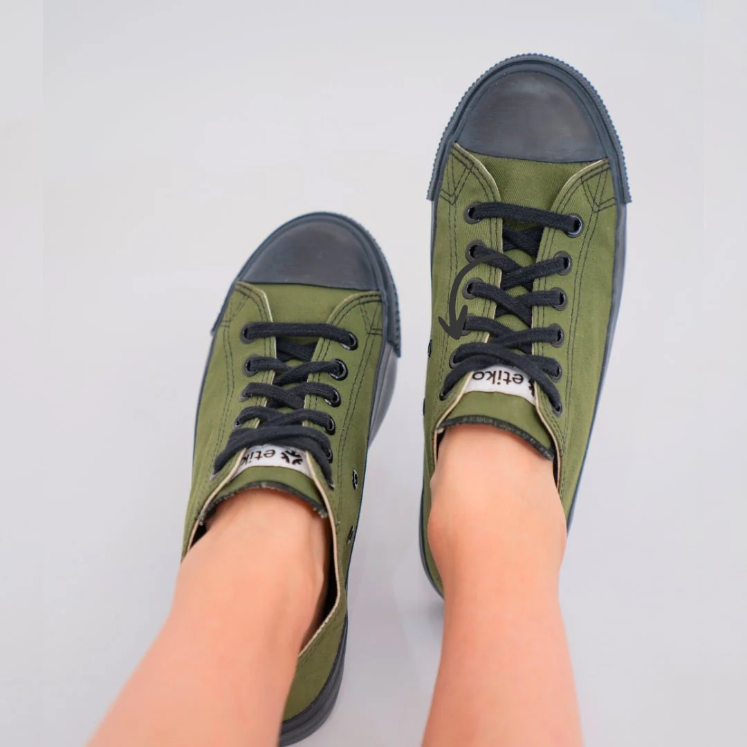 Low Cut Sneakers, Olive & Black - Image 3