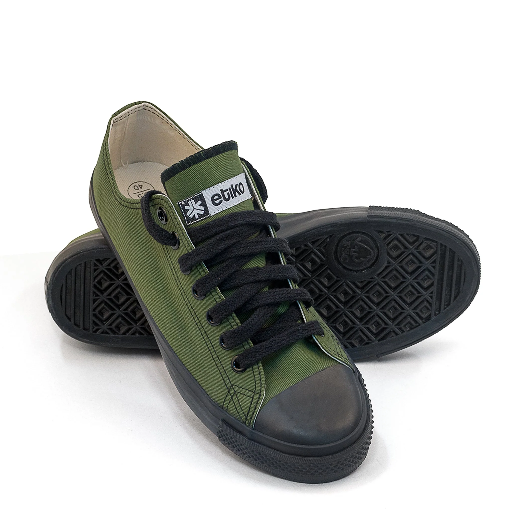 Low Cut Sneakers, Olive & Black - Image 7