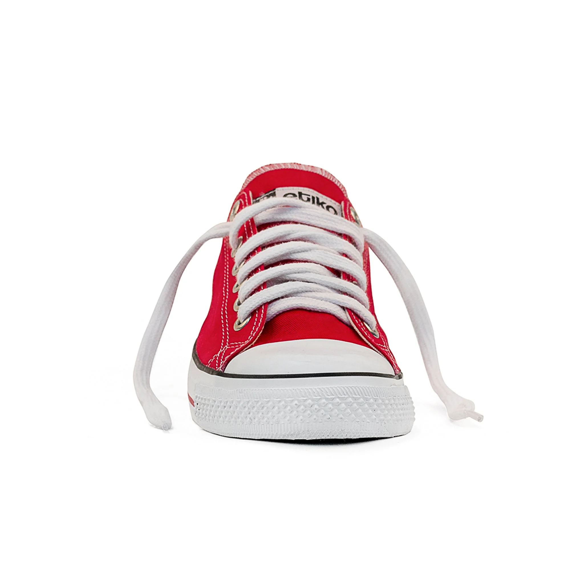 Low Cut Sneakers, Red & White - Image 4
