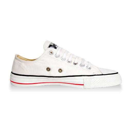 Low Cut Sneakers, White Stripe