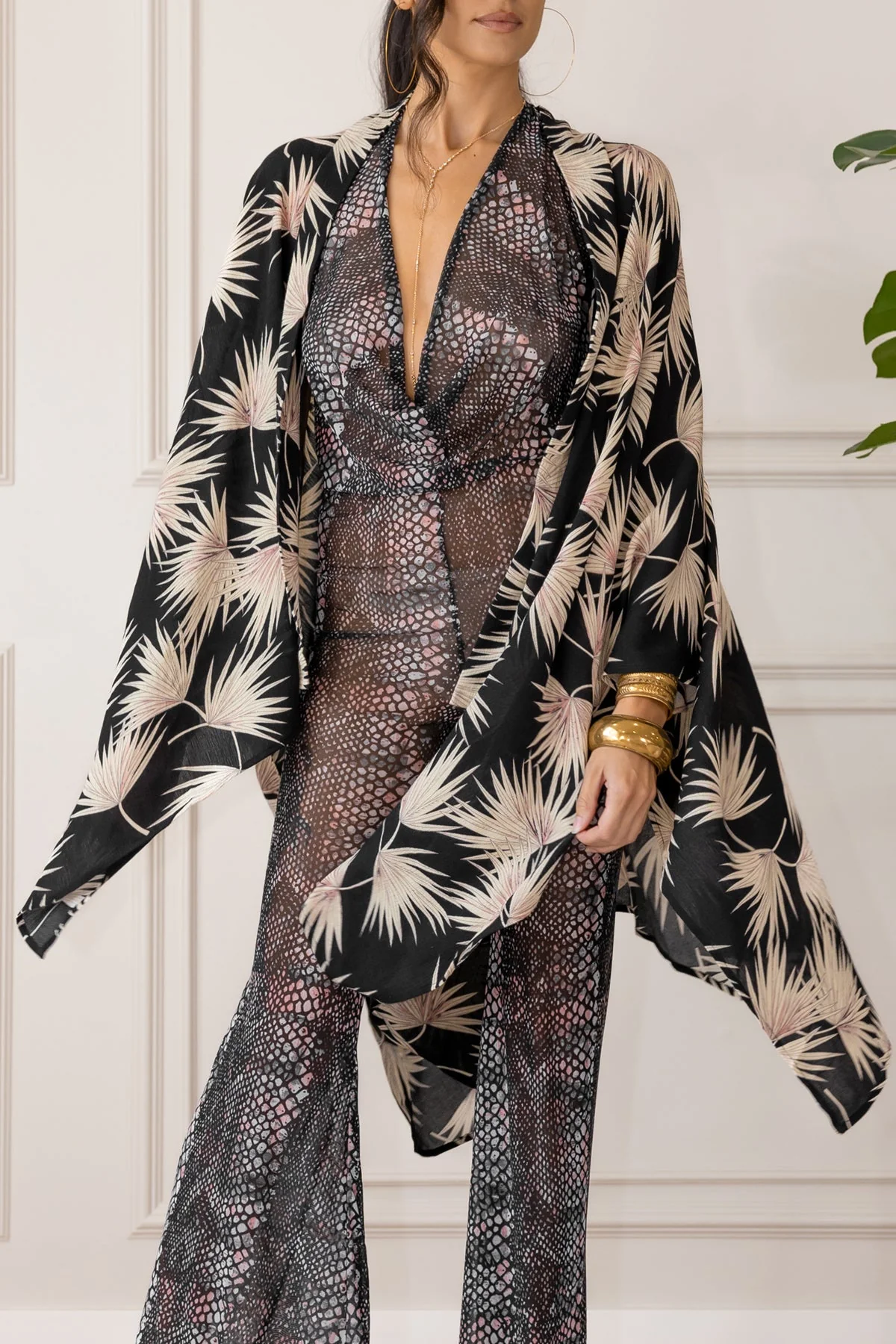 LUNA ROBE - MIDNIGHT PALM - Image 6