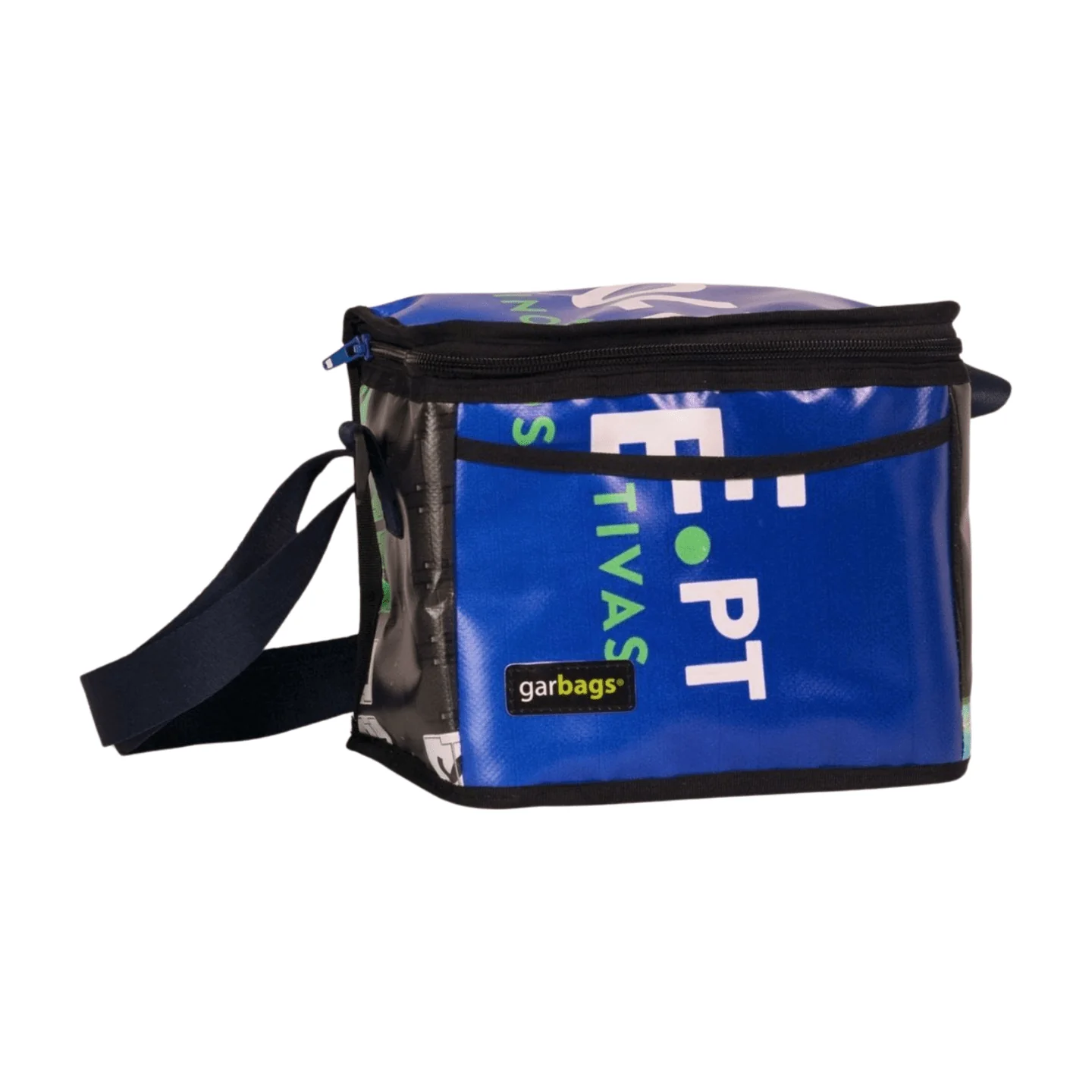 lunch bag publicity banner blue & green