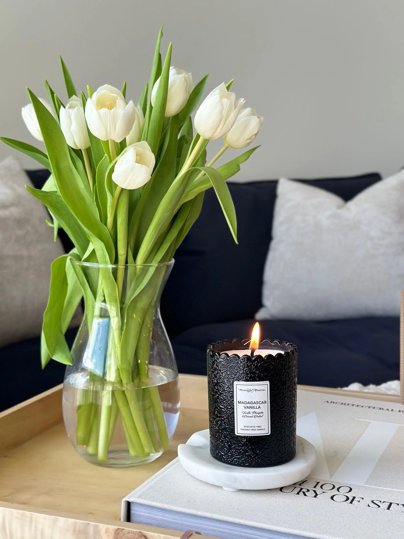 Madagascar Vanilla Natural Candle 8oz Kaia Collection - Image 2