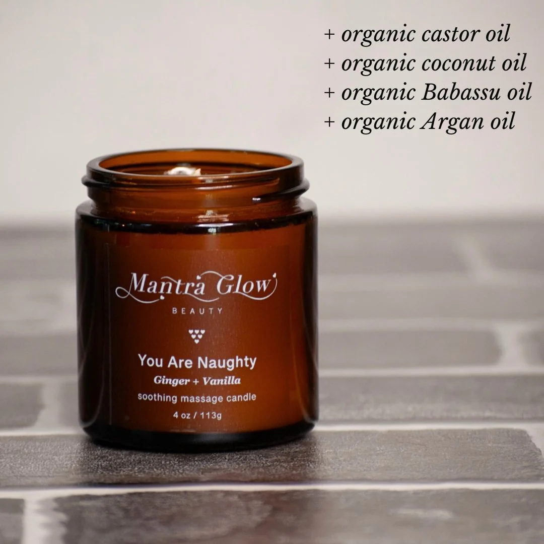 Mantra Glow Beauty Ginger & Vanilla Massage Candle - Image 2