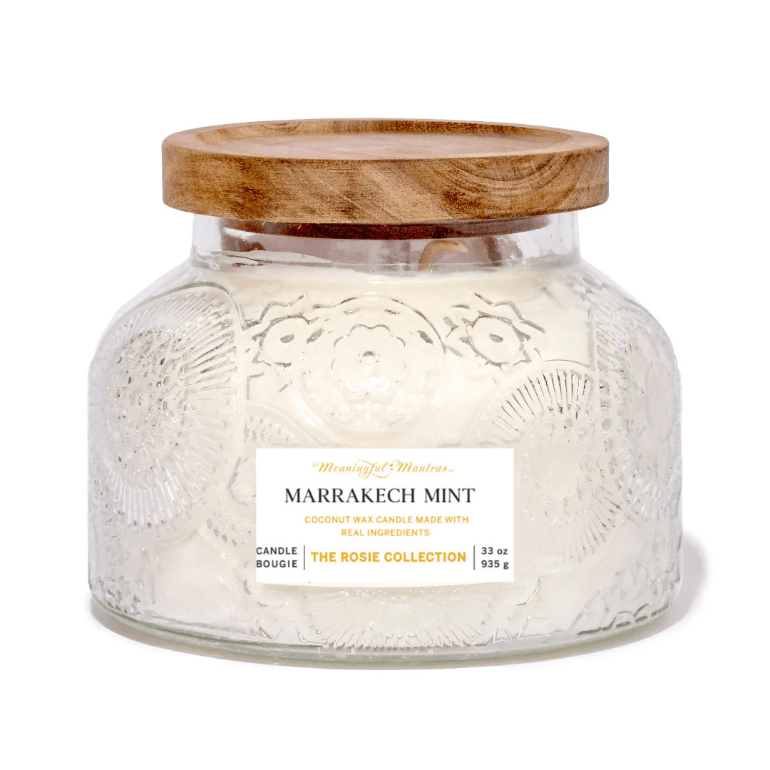 Marrakech Mint Natural Candle 33oz Rosie Collection Luxury Three Wick