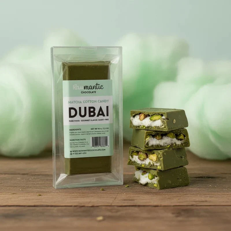 Matcha Cotton Candy Angel Hair Dubai Chocolate bar.90g