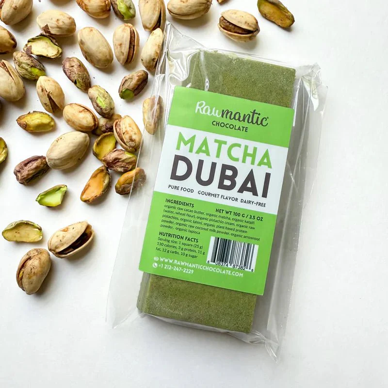 MATCHA DUBAI CHOCOLATE KNAFEH PISTACHIO BAR. 2.37oz/90g - Image 2
