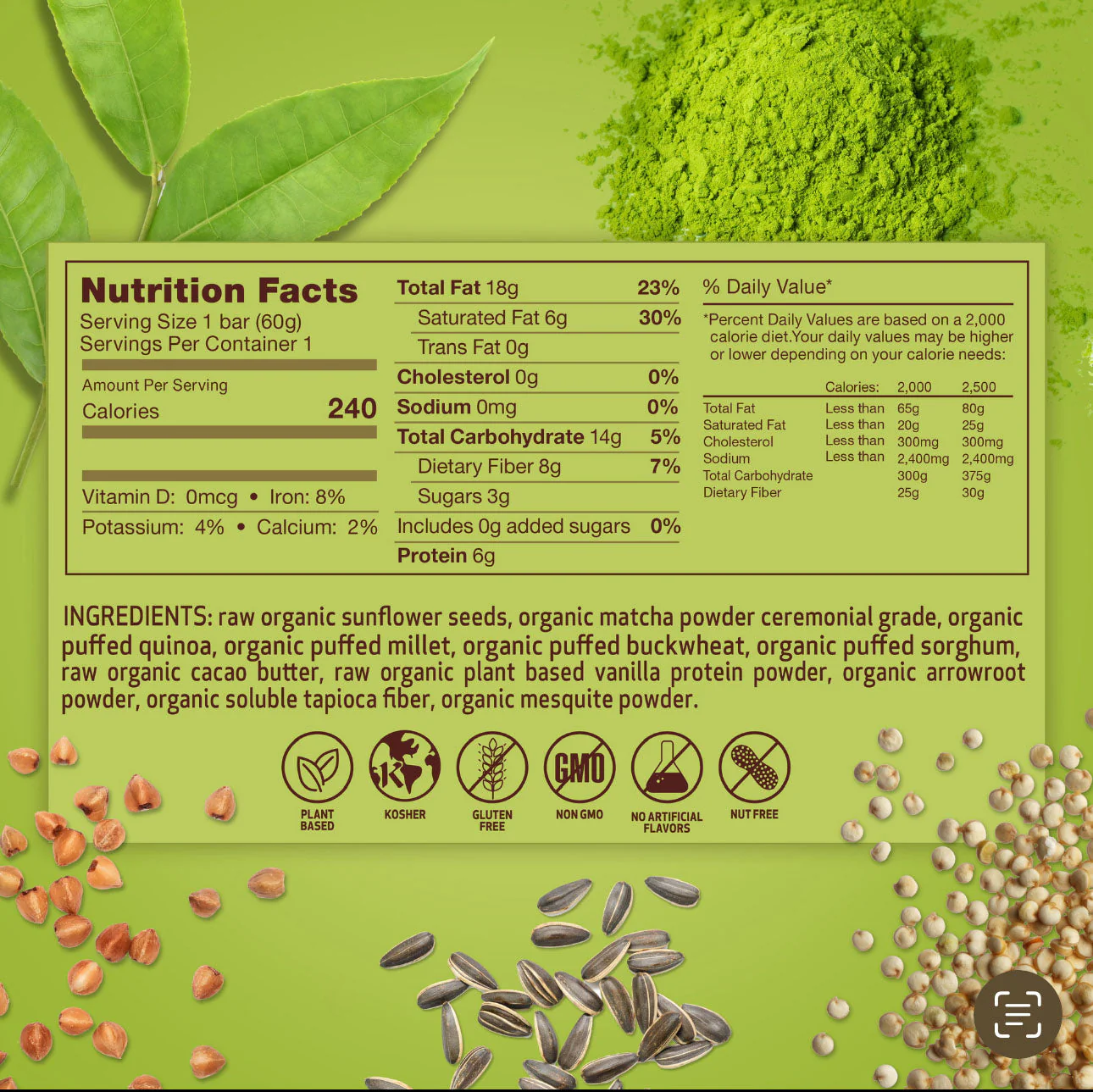 Matcha Vegan Plant Based Protein nutritional Bars - Image 7