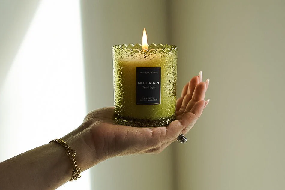 Meditation Moonlit Moss Natural Candle 8oz Kaia Collection - Image 3
