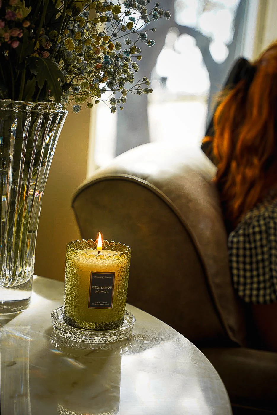 Meditation Moonlit Moss Natural Candle 8oz Kaia Collection - Image 4