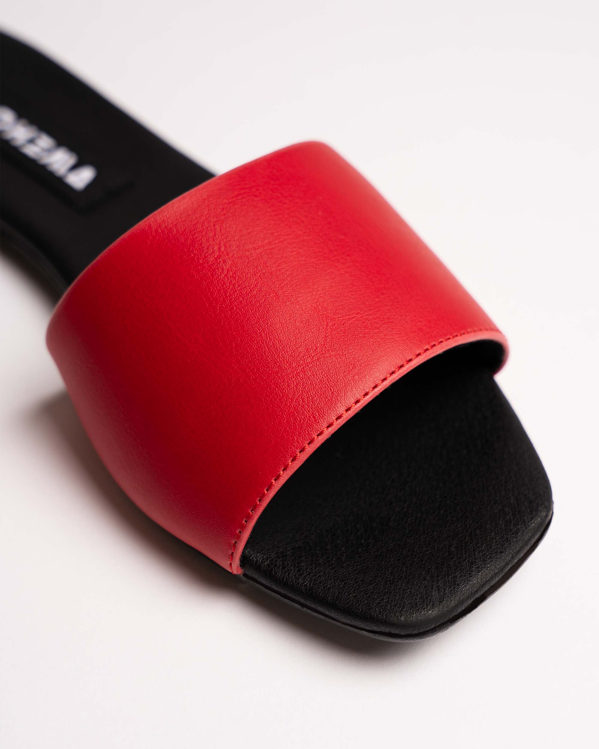 Mellow Slides Red vegan slides made of corn leather - outlet - Image 6