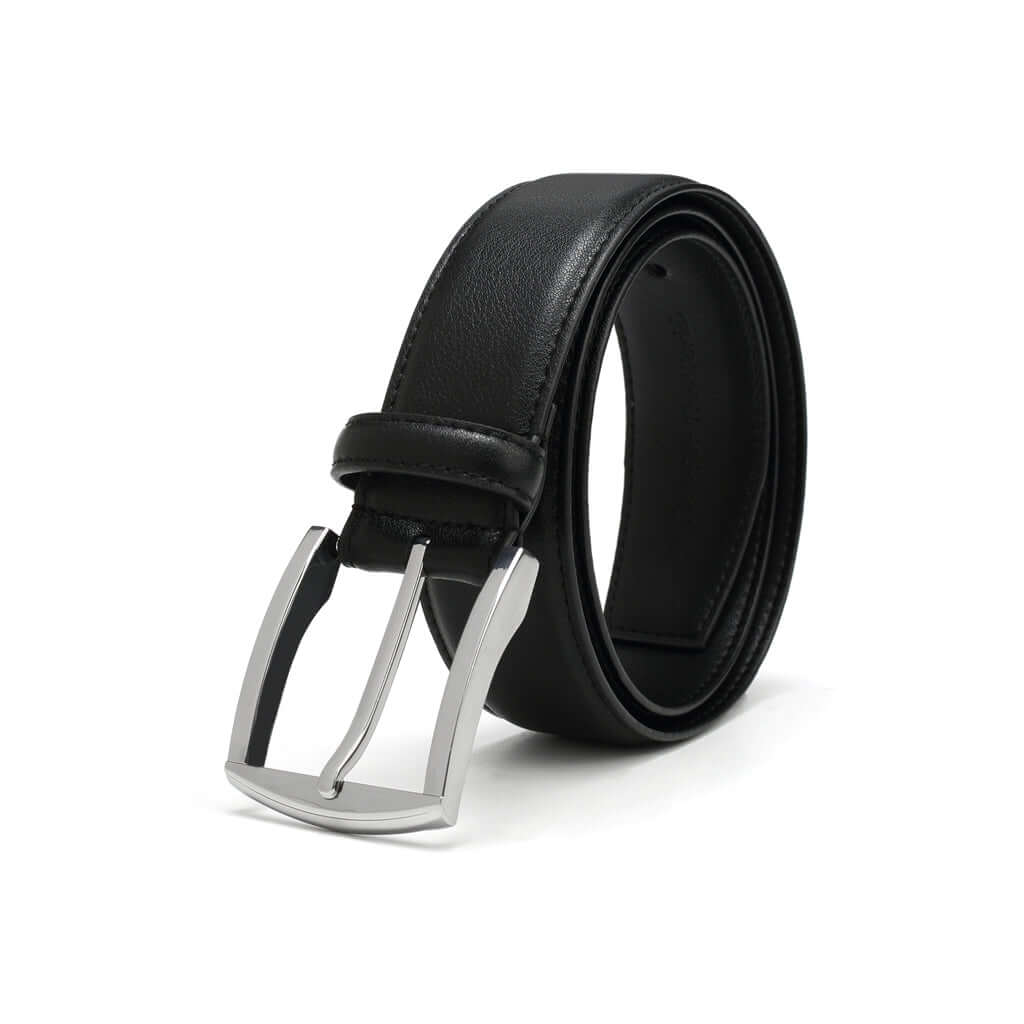 Metallic Silver Square 2 Vegan Belt (Only Brown 30, 40)