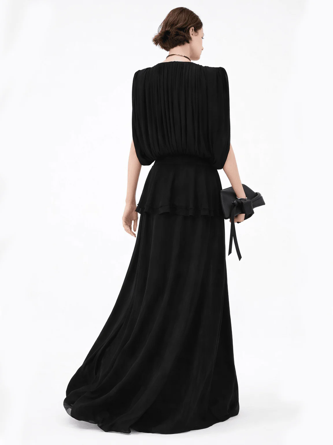 Midnight Drape Evening Gown — Eucalyptus Silk - Image 3