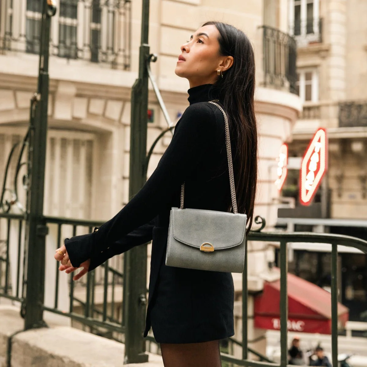 Mini Paname Lizard Uppeal™ Blue Grey Bag - Image 2
