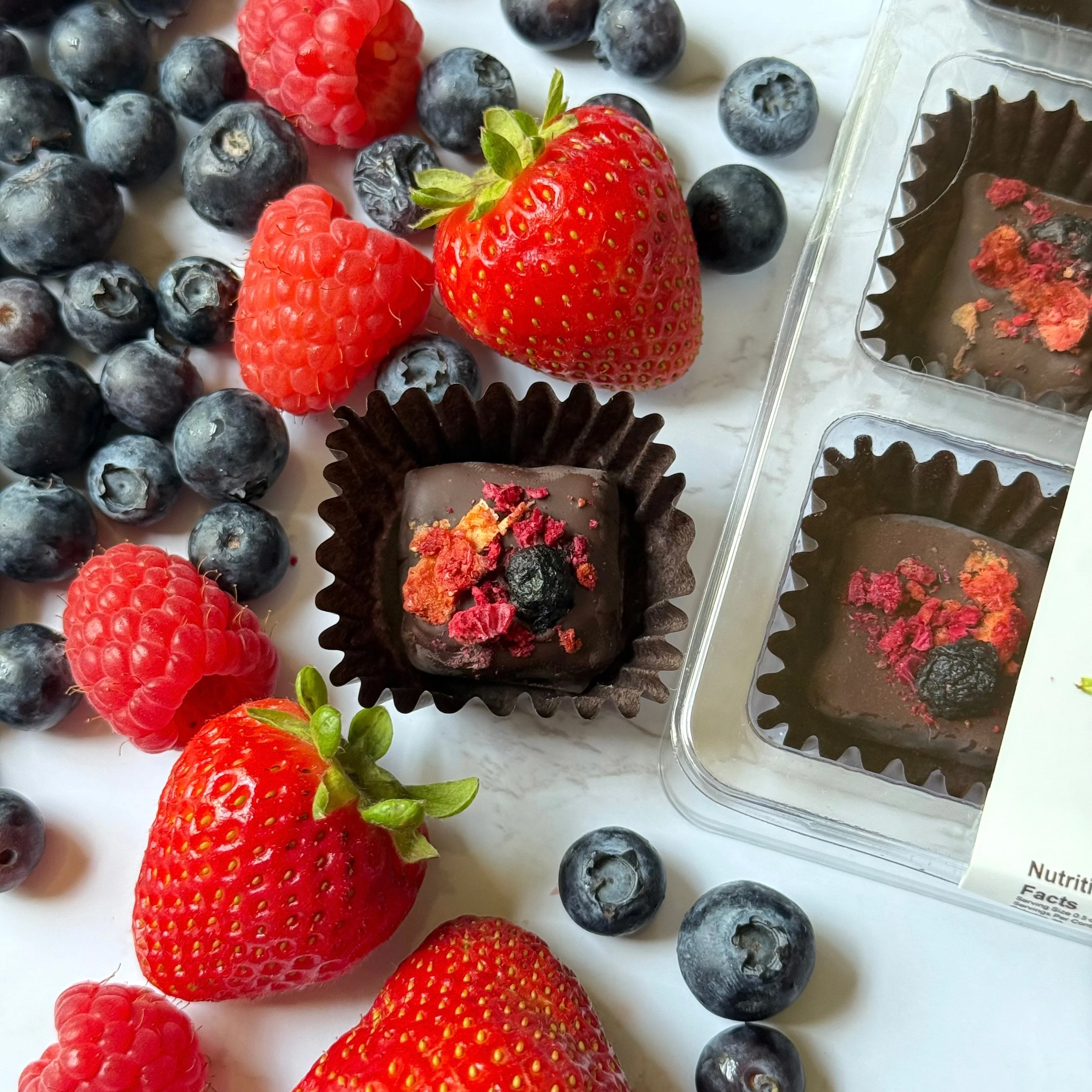 Mixed Berry Chocolate Truffles. Box of 12 truffles - Image 2