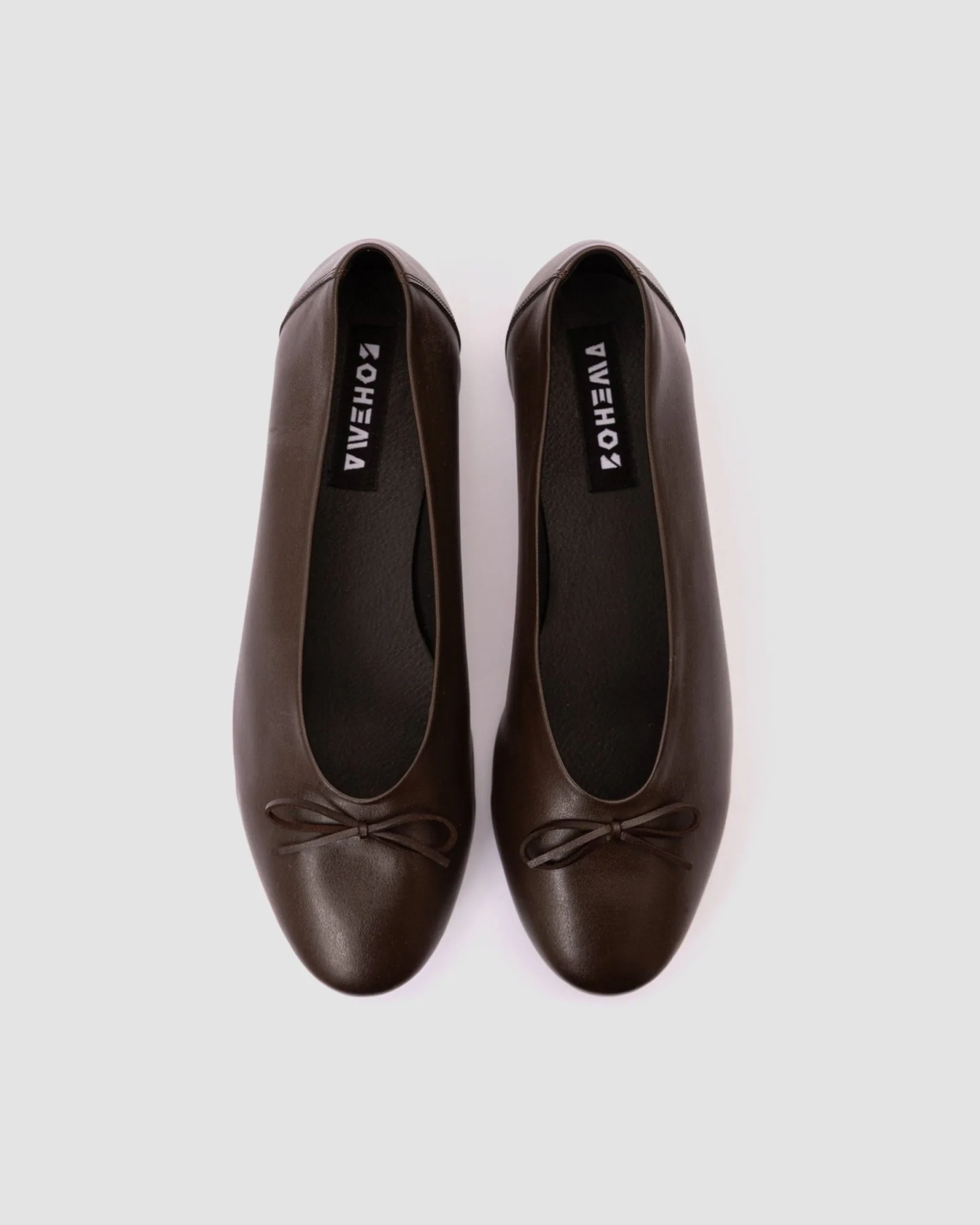 Mossy Pumps Chocolate brown ballet flats with a bow - Image 3